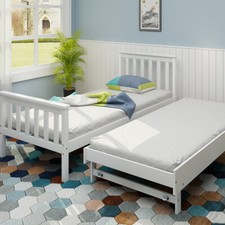 2 in 1 Solid Pine Wooden Bed